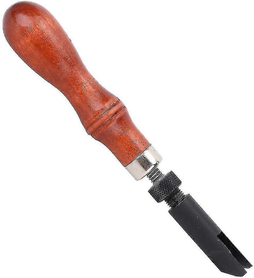 V-type Leather Craft Tool, Push Grooving Device, Adjustable Handle, Craft Gouge Tools(v-seam Grooving Machine) Fgao