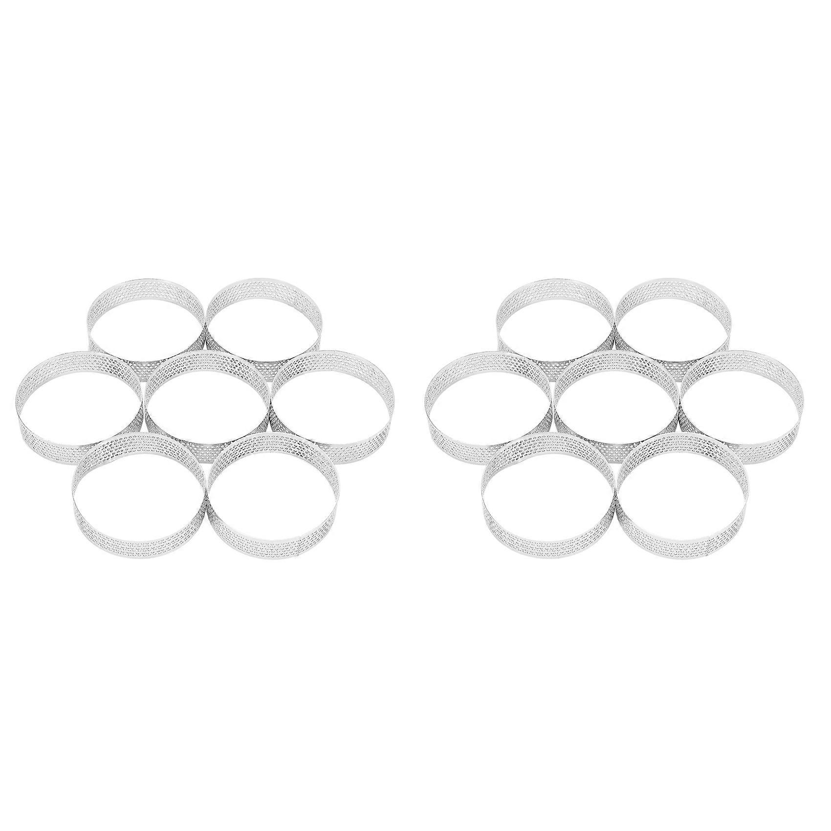 10 Pcs Circular Porous Tart Ring Bottom Tower Pie Cake Mould Baking Tools Heat-Resistant Perforated