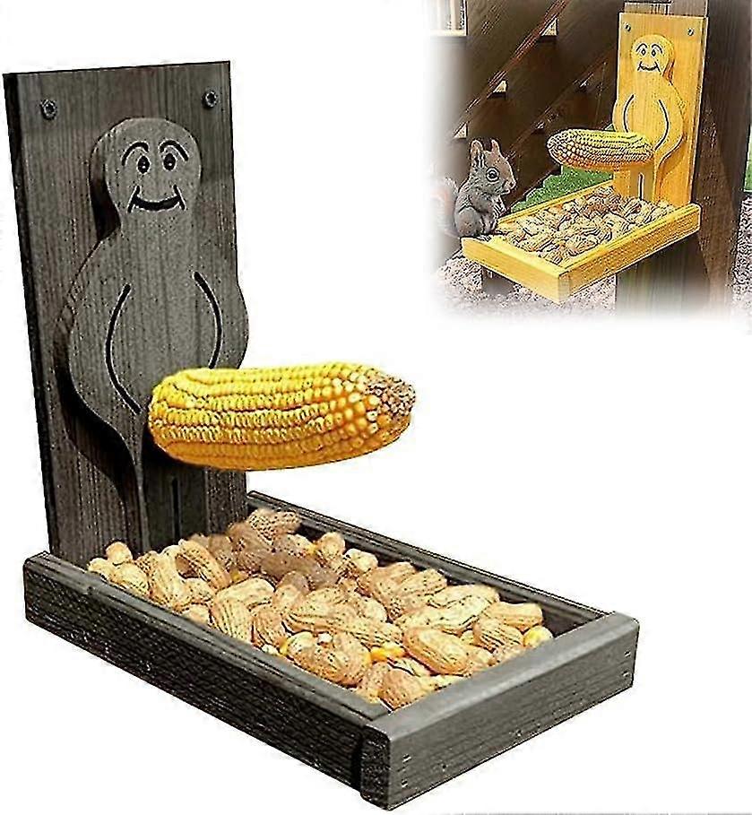 Proud Man Squirrel Feeder, Funny Proud Man Squirrel Feeder Wild Bird Feeders Wooden Decoration Squirrel Feeder Bird Lovers Gifts