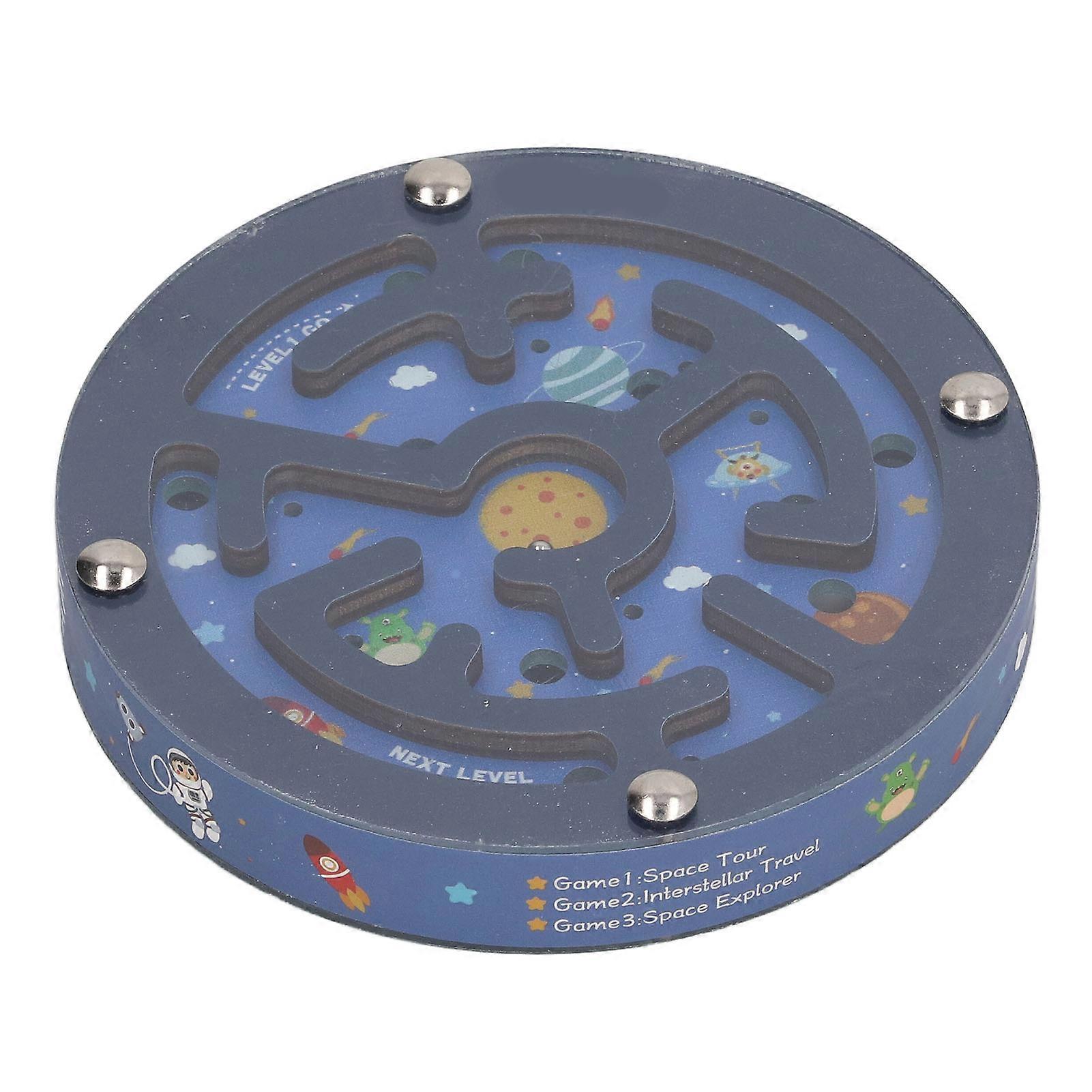 Balance Maze Game Double Sided Educational Round Portable Wooden Ball Maze Puzzle Board Game For Kids
