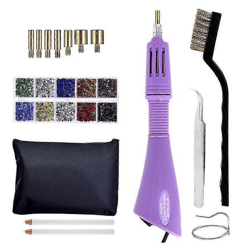 Hotfix Applicator Strass Setter Hot Fix Applicator Wand Tool Bedazzler Kit (violet)