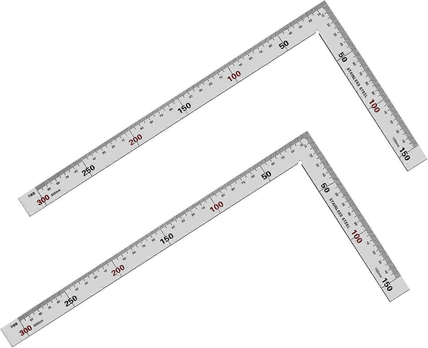L Shaped Ruler, 150mmX300mm Right Angle Ruler Stainless Steel L Shape Square Ruler Double-Sided Measuring Metric Ruler for Carpenter Craftsman Enginee