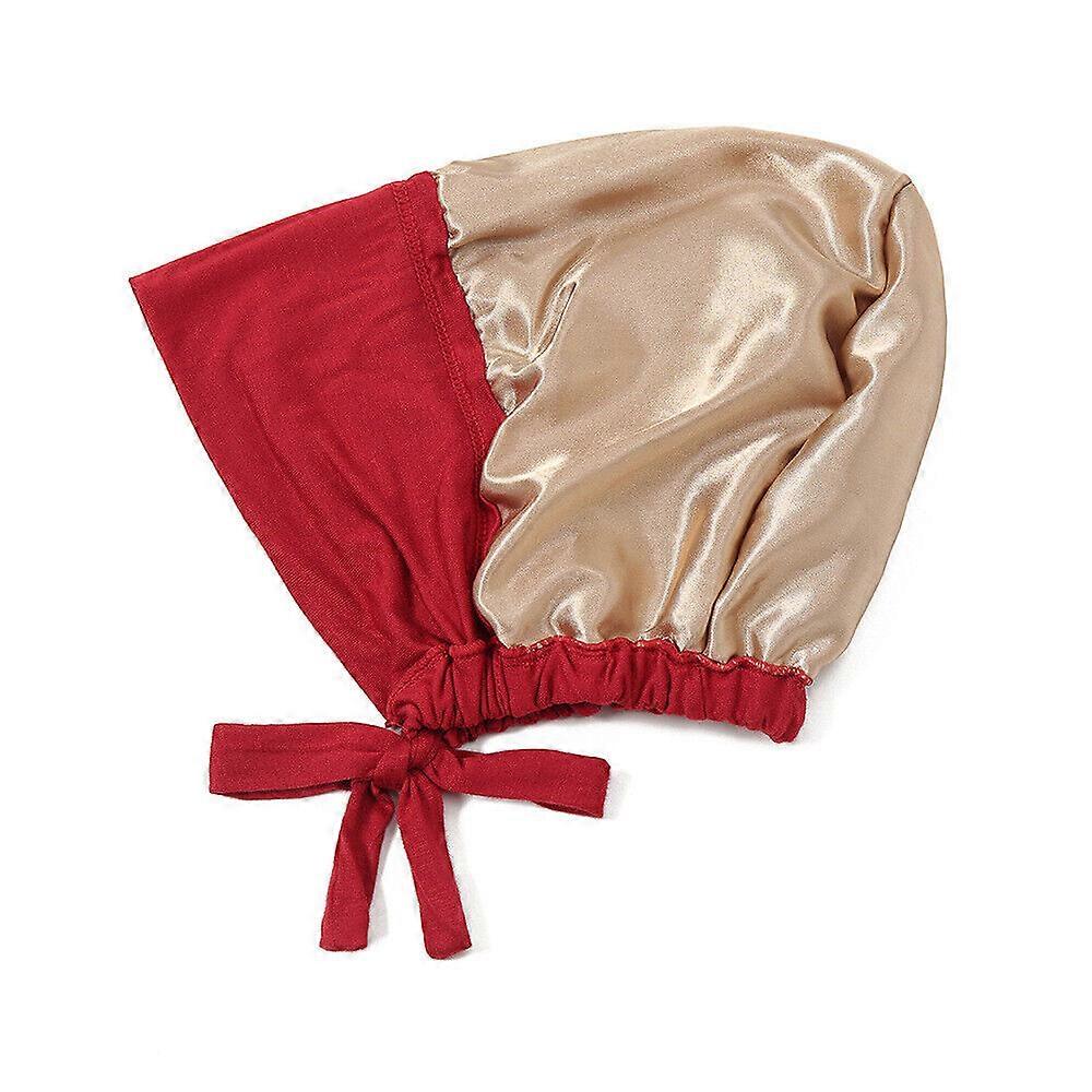 Double Layer Satin Jersey Hijab Cap Islamic Underscarf Bonnet Solid Color Caps