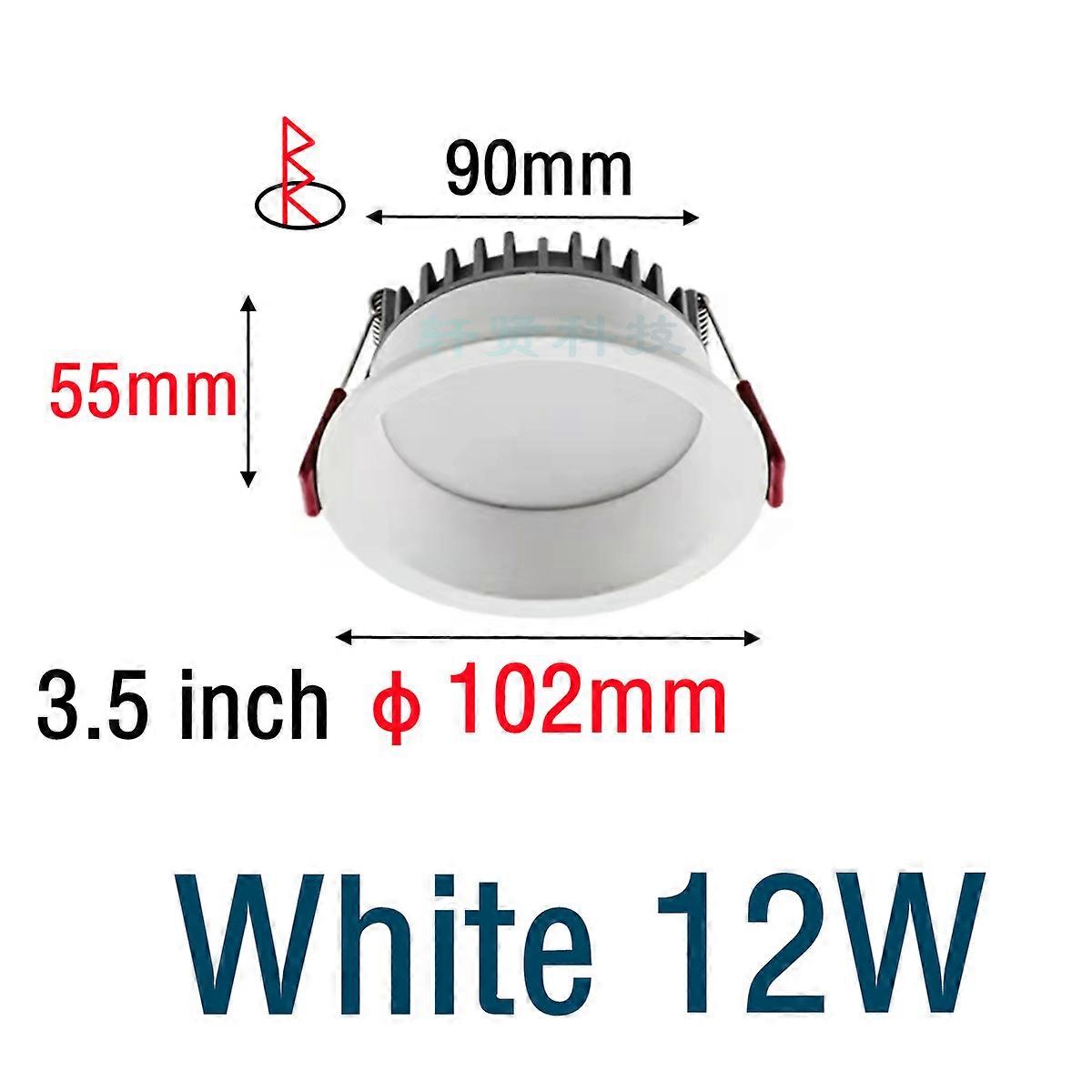 راحة LED النازل المضادة للوهج أسود / أبيض ضوء السقف غرفة نوم المطبخ داخلي AC110 / 220V الألومنيوم عكس الضوء الأضواء