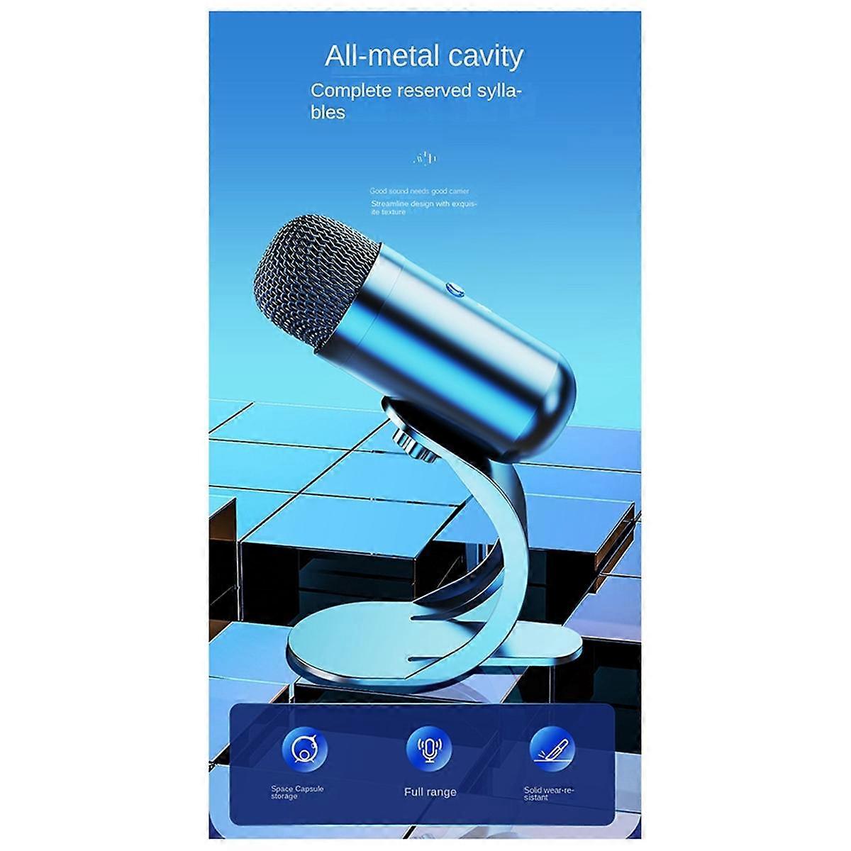 Recording Microphone Live Broadcast Microphone for Live Stage Recording Podcasting Black