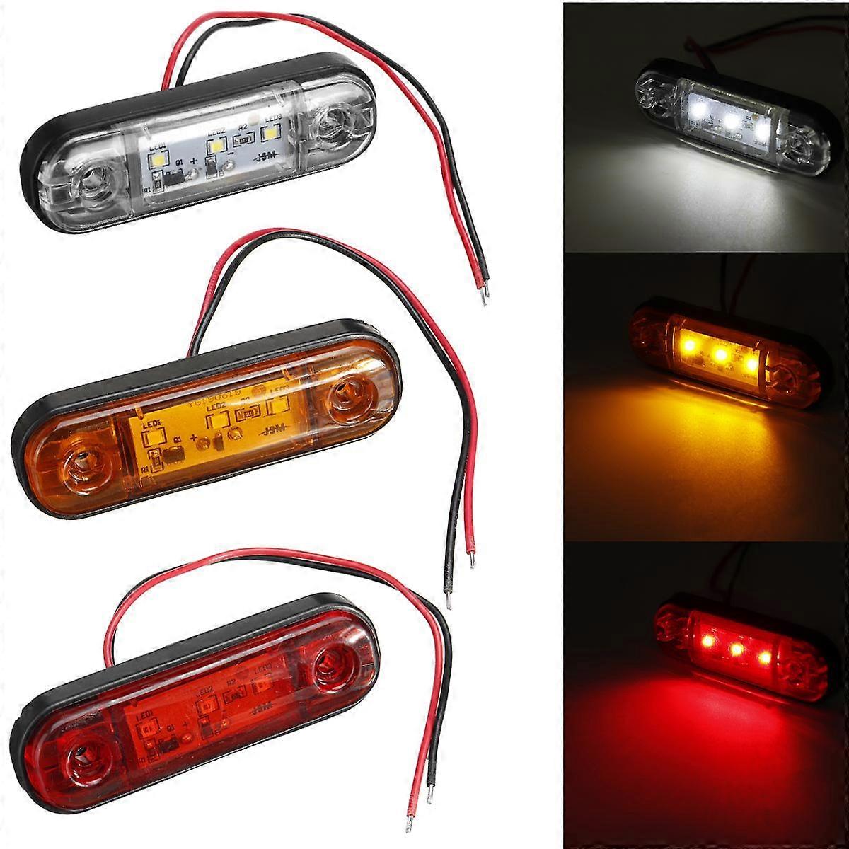 1/4/6/8/10 PCS 12V 24V LED Side Marker Lights Car External Lights Warning Tail Light Signal Brake Lamps for Truck Trailer Lorry Bus