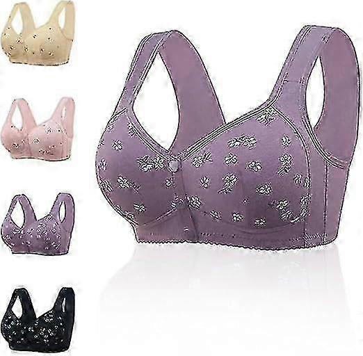 Sutiãs Daisy para mulheres mais velhas, confortável e conveniente botão de fechamento frontal para mulheres mais velhas sem fio, sutiã com fivela frontal Sutiã de espartilho confortável-Yvan