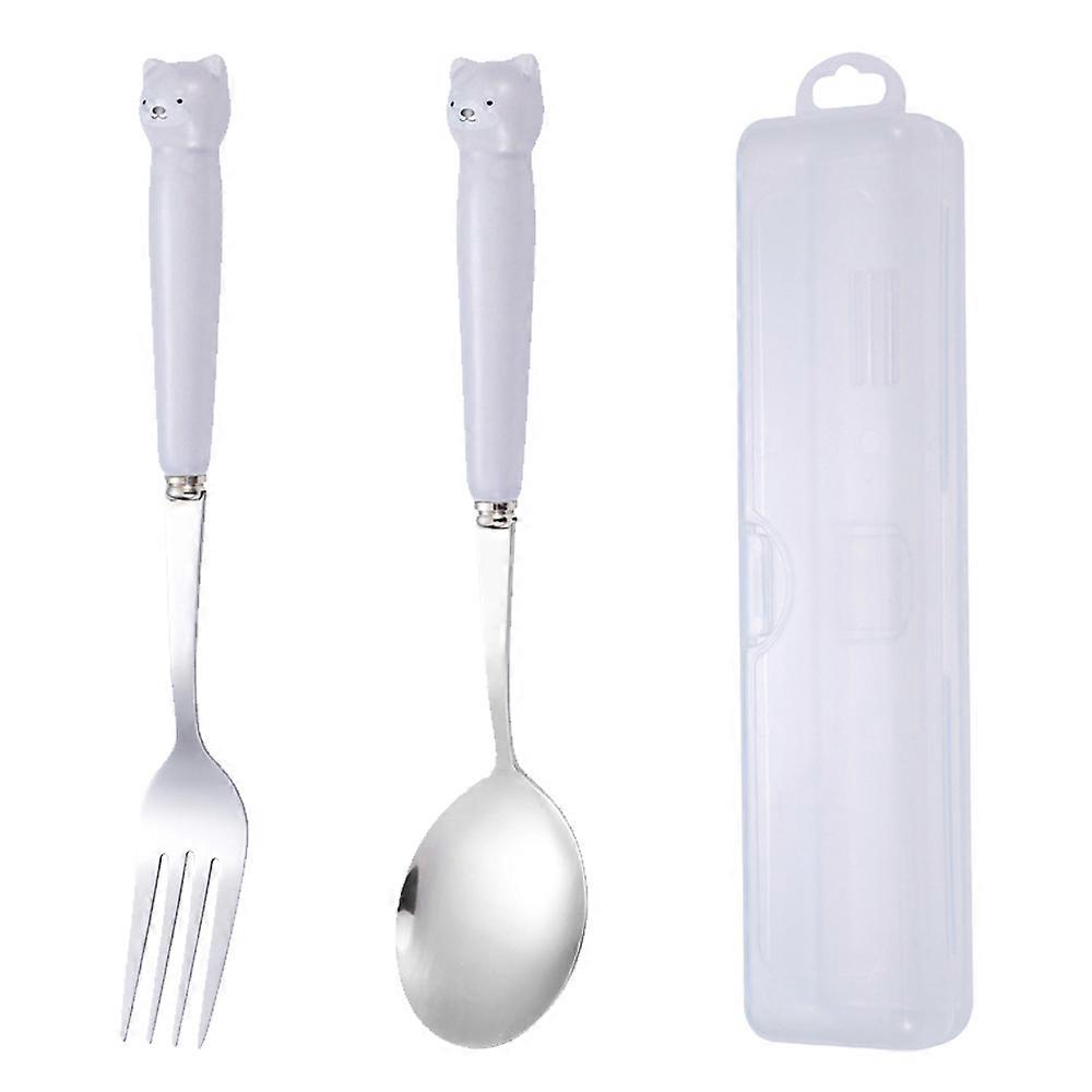 2-Piece Kids Utensils Set with Case, Children Fork And Spoon Set
