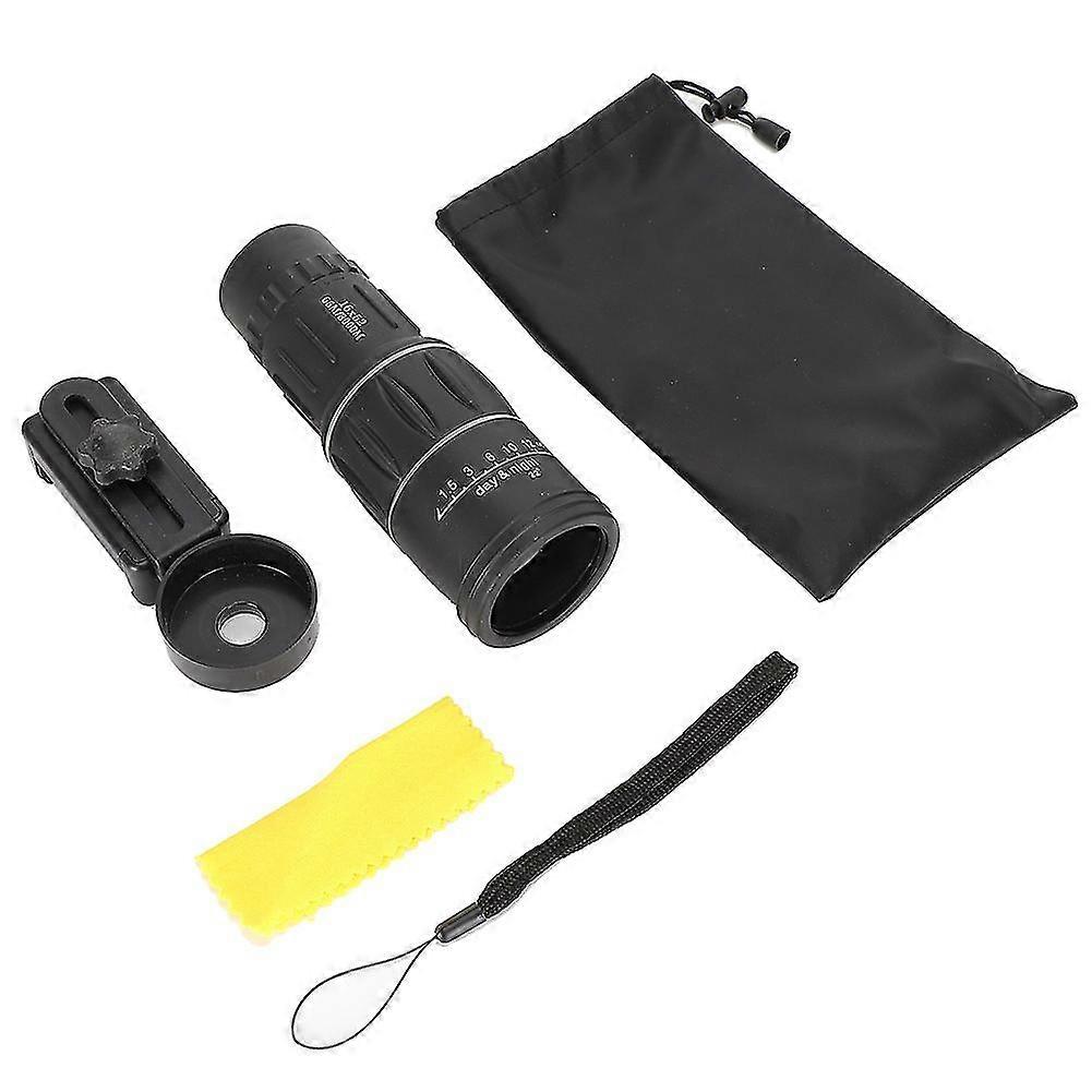 16X Zoom HD Camera Lens Waterproof Fog Proof Monocular Telescope with Phone Holder for Hiking