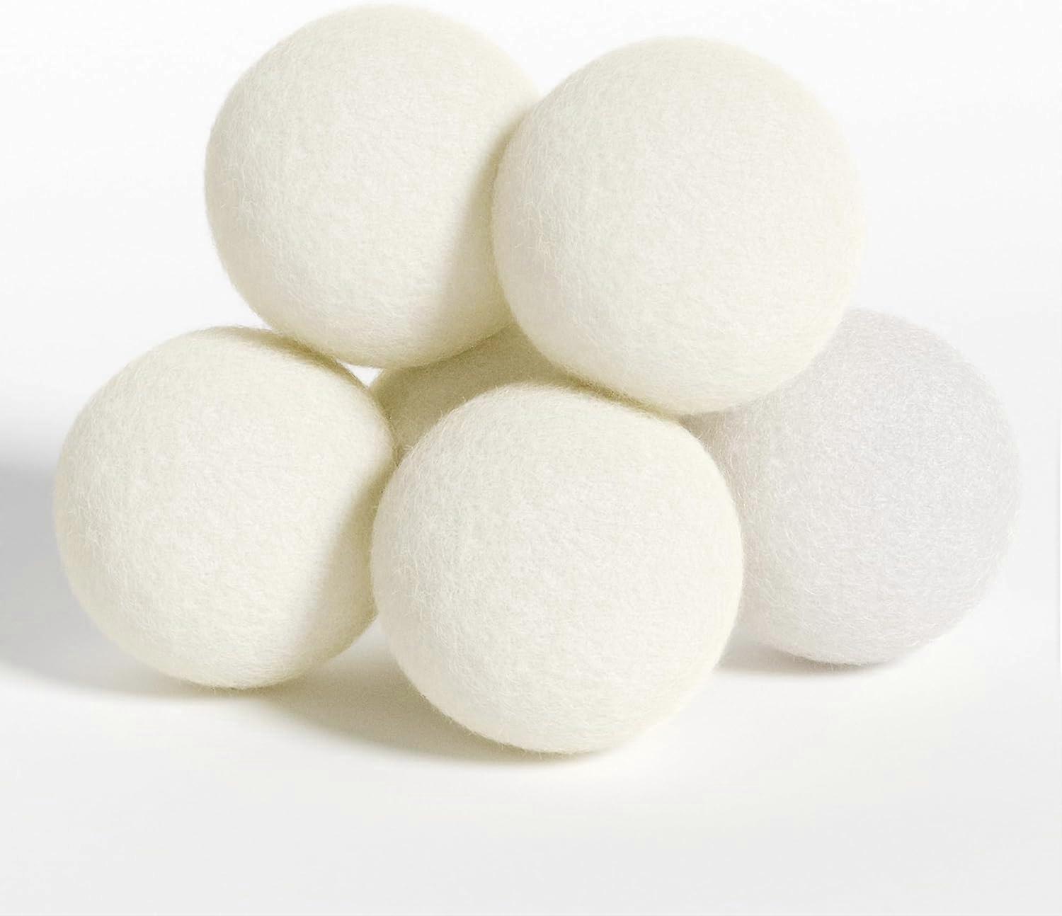 Wool Dryer Balls 4/ 6pcs, 100% Organic Wool Drying Balls for Laundry, Reusable Natural Fabric Softener Reduce Clothing Wrinkles