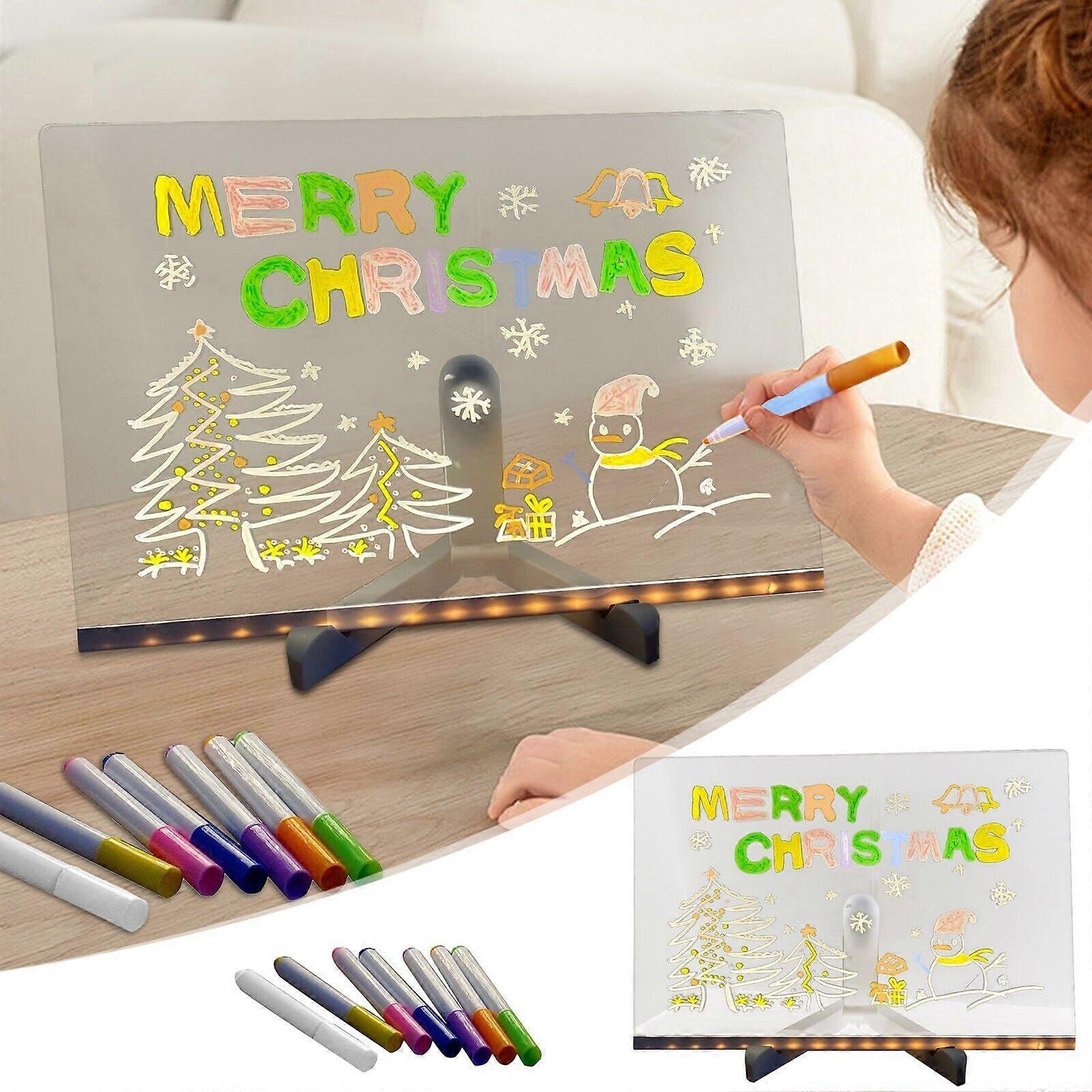 LED Note Board With Colors Acrylic Dry Erase Board With Light Light Up Set Gift