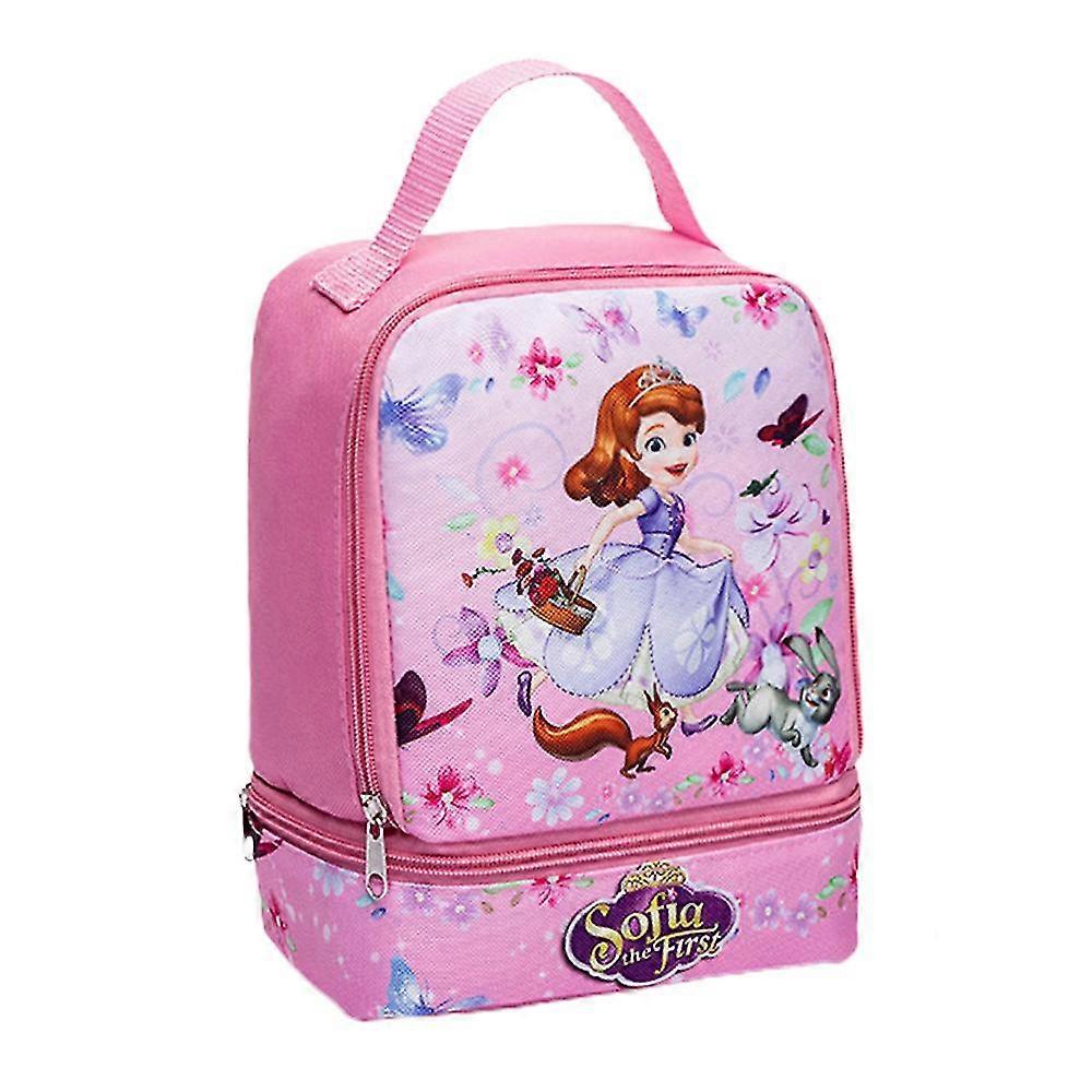 Kids Girl Frozen Cartoon Print Lunch Bag School Picnic Food Storage Thermal Bags Snack Box Reusable
