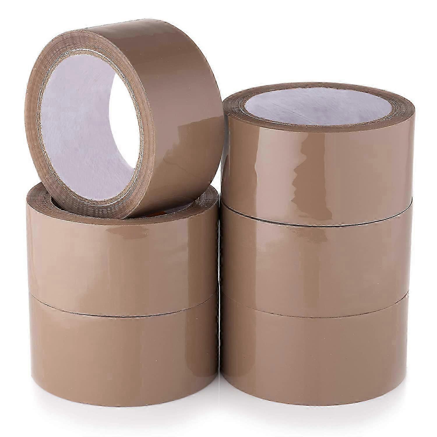 Parcel Tape General Purpose Packing Tape with Low Noise - 48mm x 100m, Packaging Tape for Moving House (Pack of 6 - Brown)