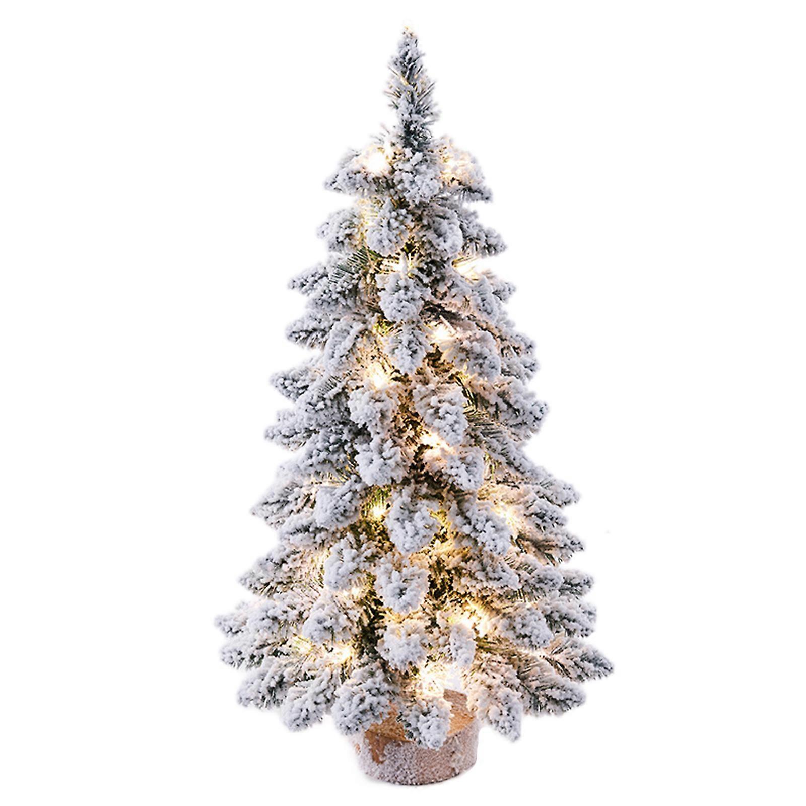 Led Lights Tabletop Christmas Tree Snow Flocked Christmas Tree