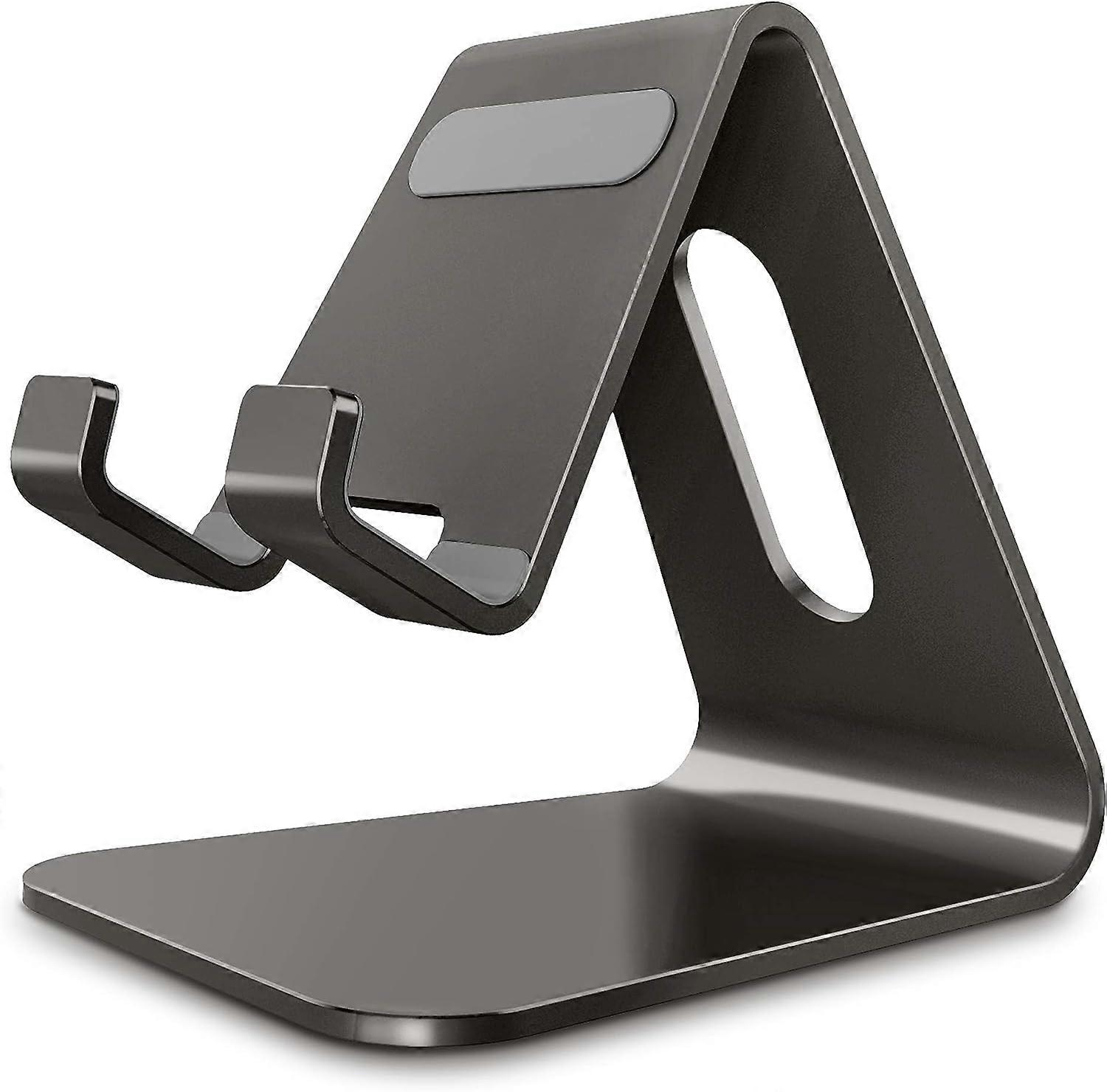 Nior Mobile Phone Holder Cradle Aluminum Desk Stand Compatible with Switch All Smartphones iPhone 12 Mini 12 Pro Max 11 Pro XS Max XR X SE Dark Gray