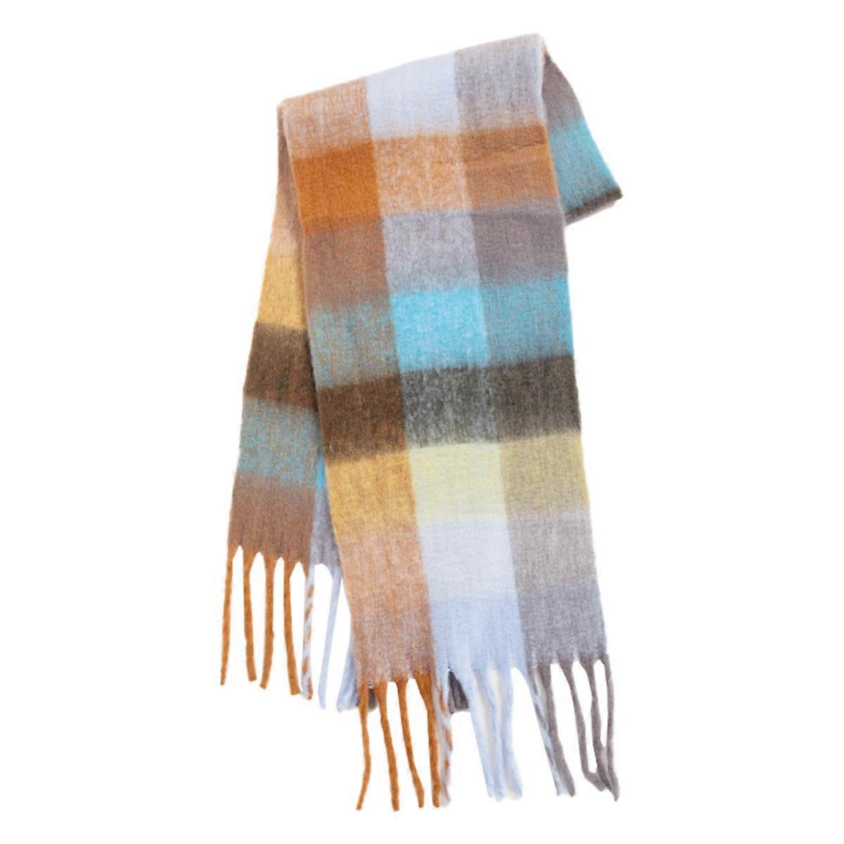 scarf, checked, tassel, autumn, winter, warm