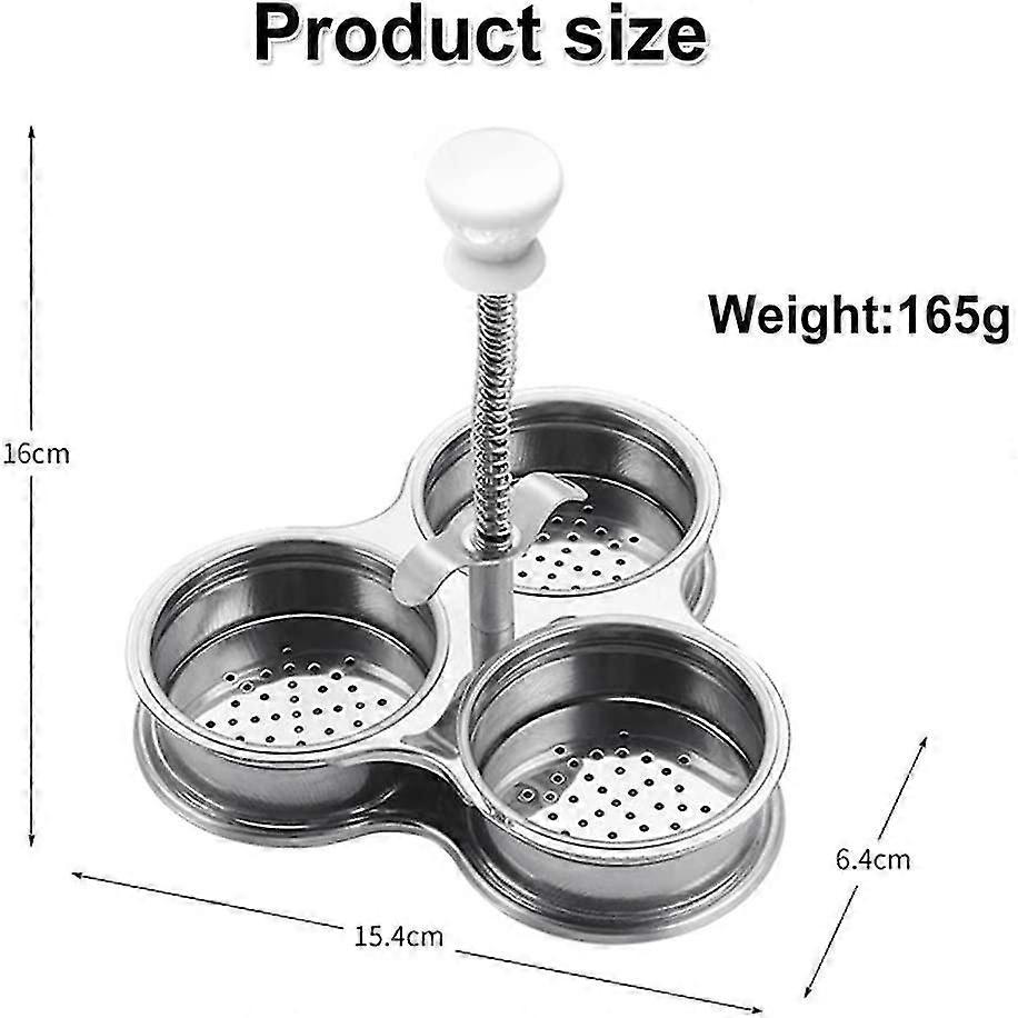 Three-compartment stainless steel egg cooker pot steamer