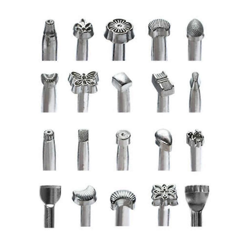 20 stk skinn forskjellige formstempler sett lær trykke på slagverktøysett