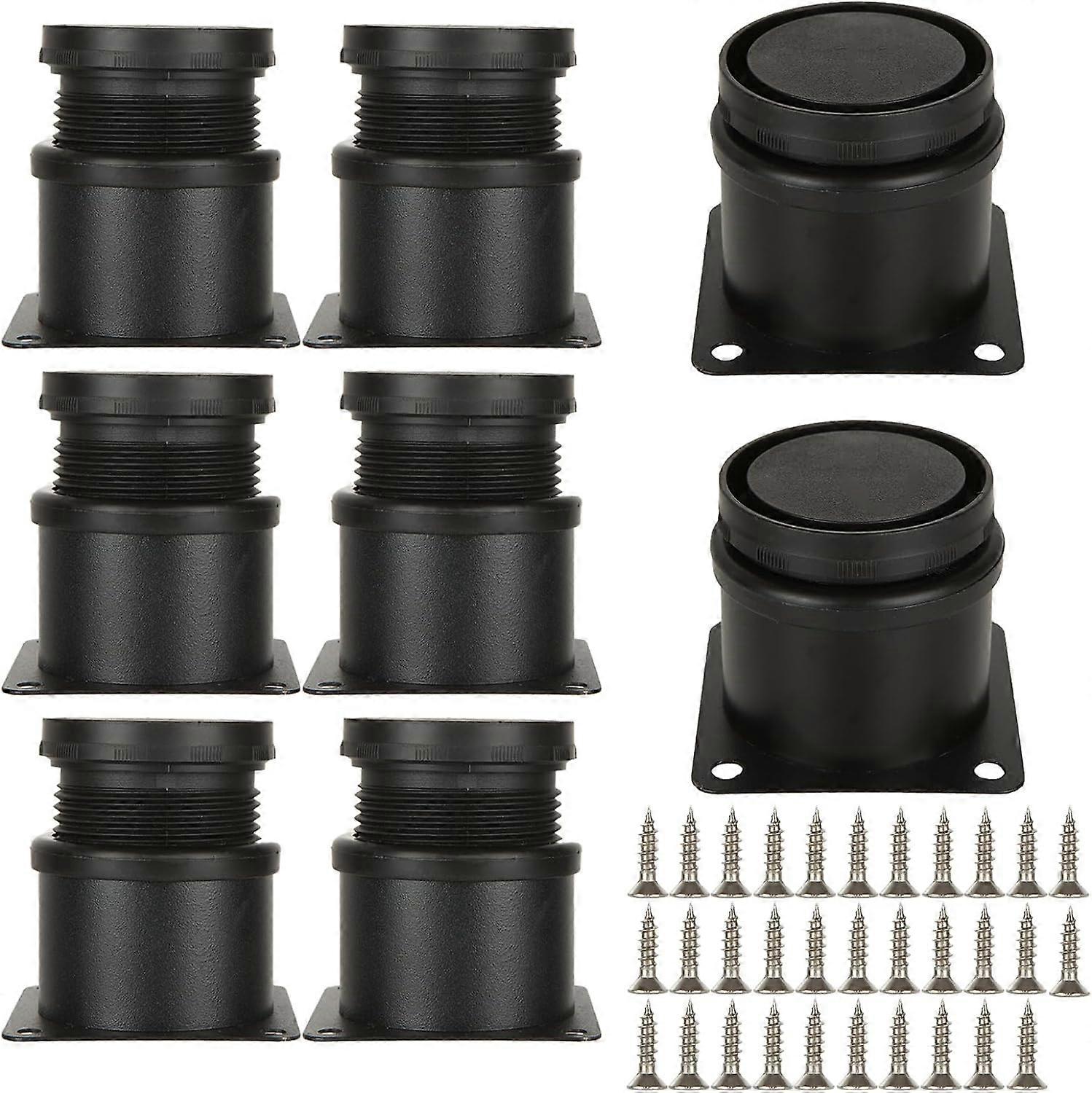 أرجل خزانة قابلة للتعديل 8 قطع أرجل أثاث قابلة للتعديل ، أرجل خزانة من الفولاذ المقاوم للصدأ 50 مم × 60 مم ، أرجل خزانة معدنية مستديرة مع 15 مم قابلة للتعديل