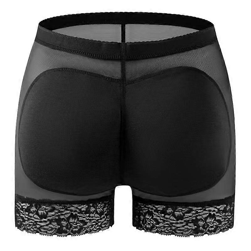 Mutandine Modellanti Vita Alta Con Pizzo - Solleva Glutei E Controlla La Pancia - Imbottite E Antiscivolo, Taglie S-3XL (Nero/Avorio)