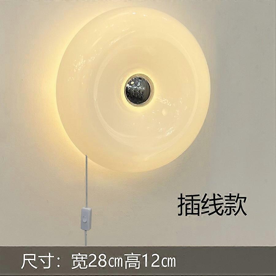 כתום לבן זכוכית מנורות קיר נורדי חדש סופגנייה חדר ילדים חדר שינה ליד המיטה מחקר אישיות קיר אור קישוט מנורת שולחן