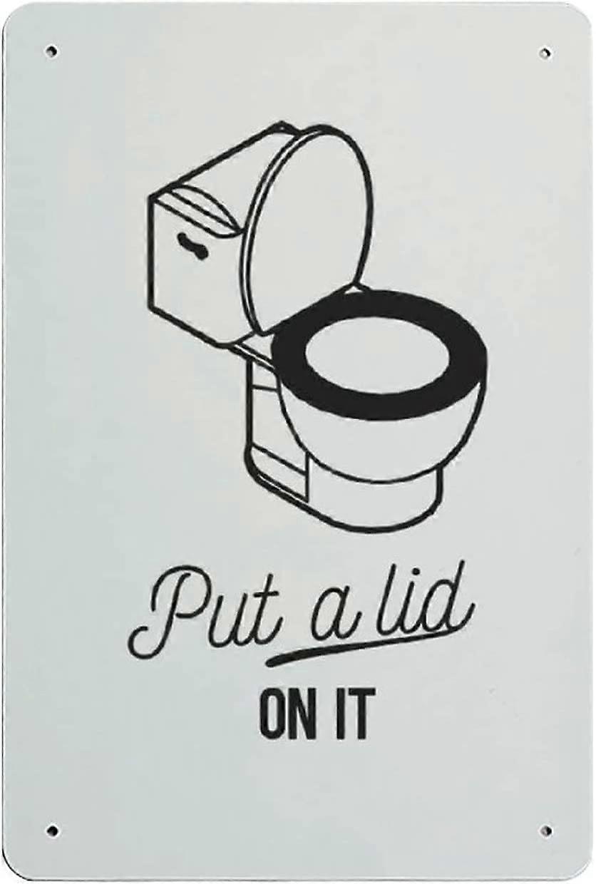 しゃがむブリキの看板メタルプラークアートハンギングアイアンペインティングレトロな家のキッチンガーデンガレージの壁の装飾16 "x12"