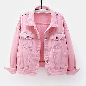 Dames Lente en Herfst Jassen Warme Effen Lange Mouwen Denim Jas Bovenkleding