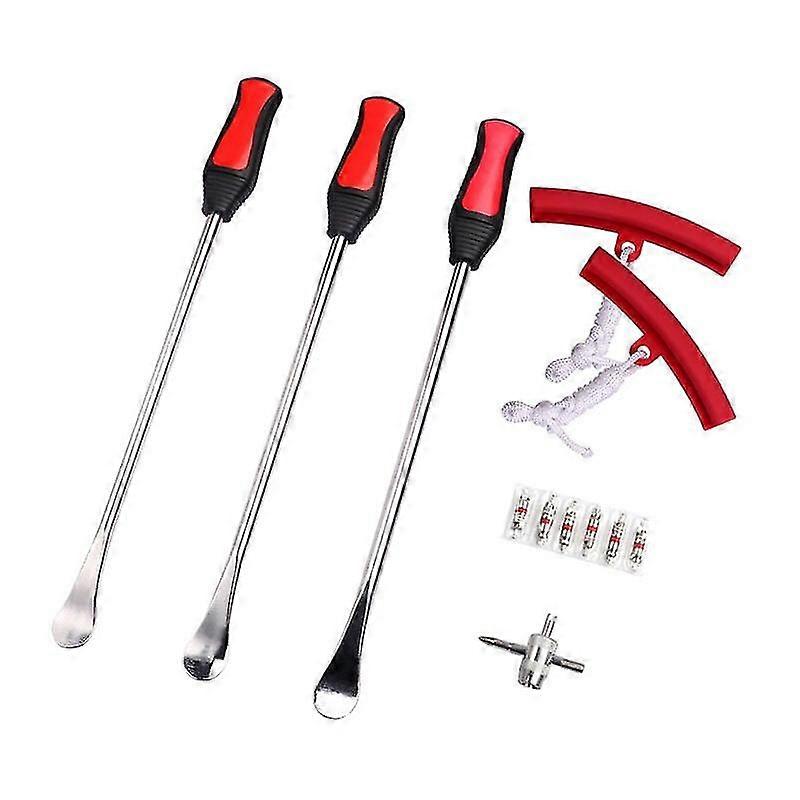 Tire Pry Tool 3 Spoons Tire Pry Tool With 2 Rim Protectors For Car, Motorcycle, Bicycle