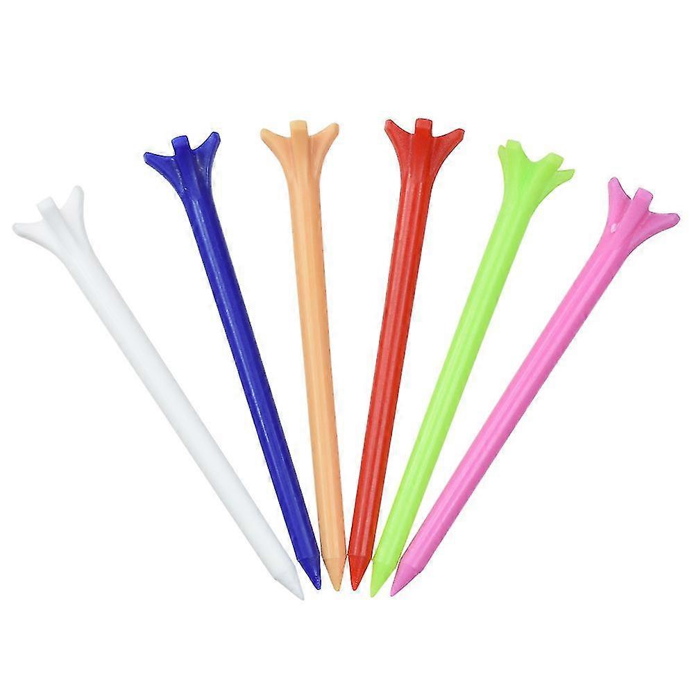 Golf Plastic Unbreakablewith Five Claws Prong , Golf Tee Flat Strong Durable Long For(10pcs, Random Color)