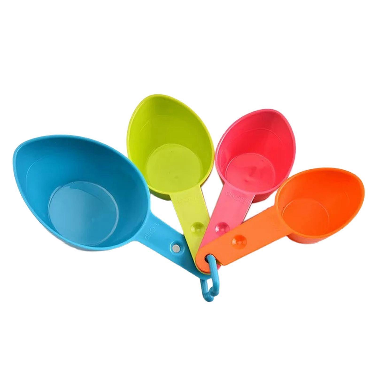 1 Set Measuring Spoons Easy to Clean Stackable Plastic Baking Cooking Weighing Scoops Cups for Kitchen