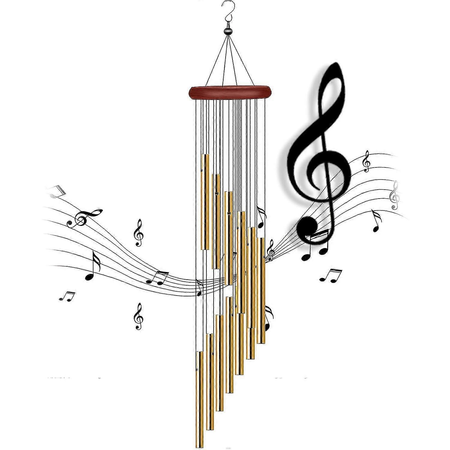 Wind Chimes For Outside With 12 Aluminum Alloy Tubes And Hook