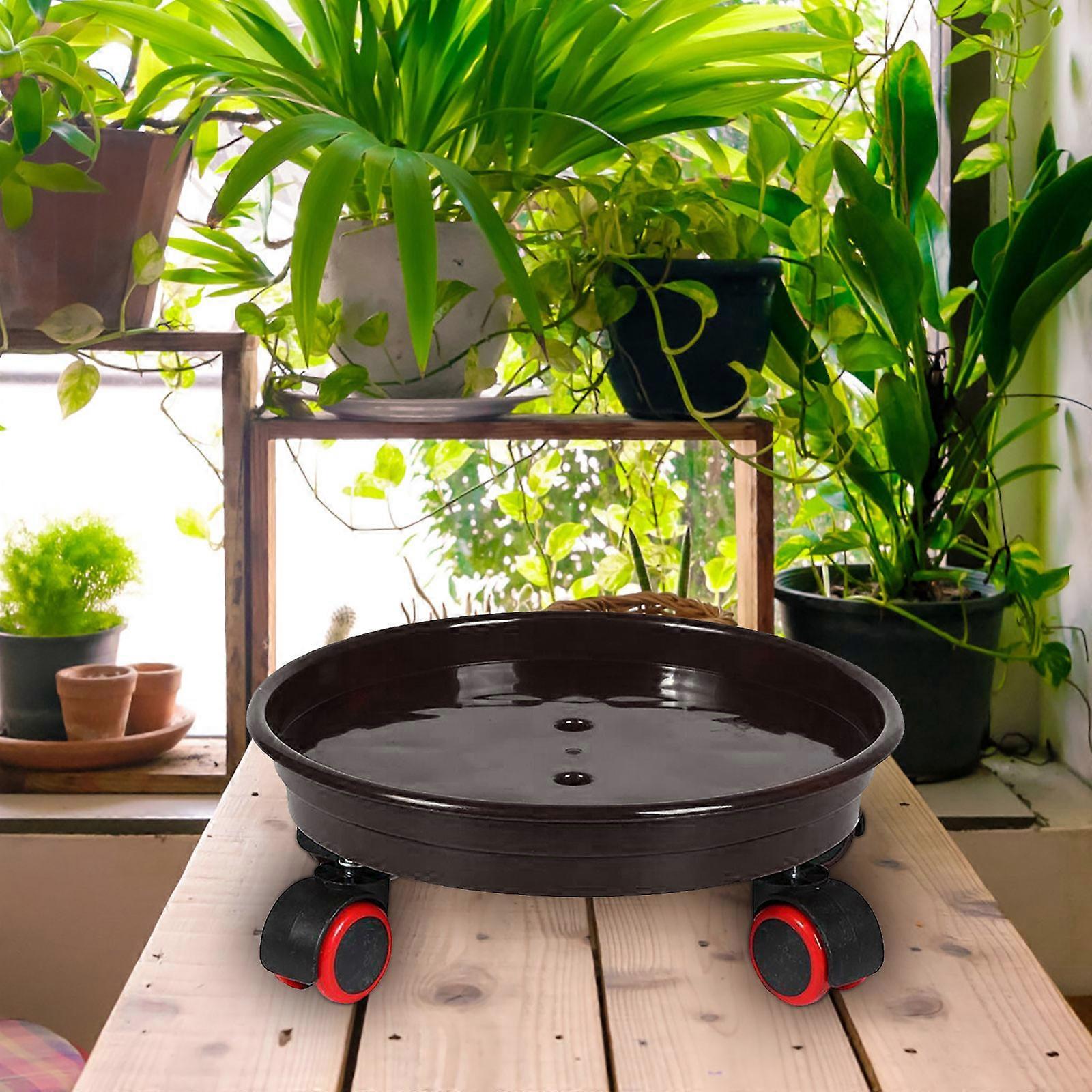 Flower Plate Cushion Base Thickened Mobile Tray With Universal Wheels a