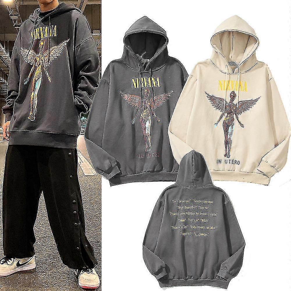 الظلام هاي ستريت نيرفا الملاك هوديي سويت شيرت روك هيب هوب