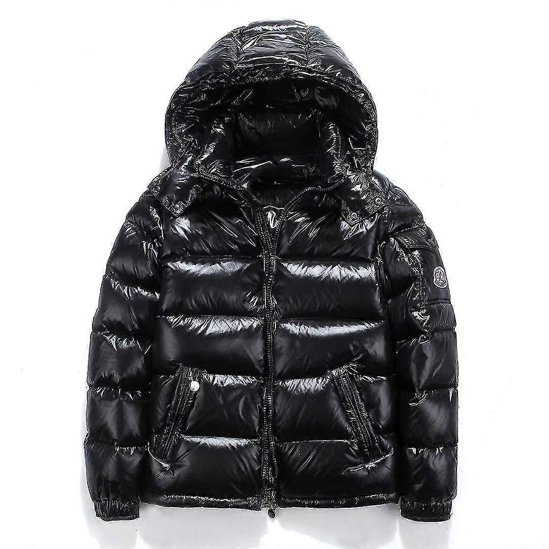 Shiny Down Jacket Men's Winter Jacket Stand Collar Down Jacket With Hood
