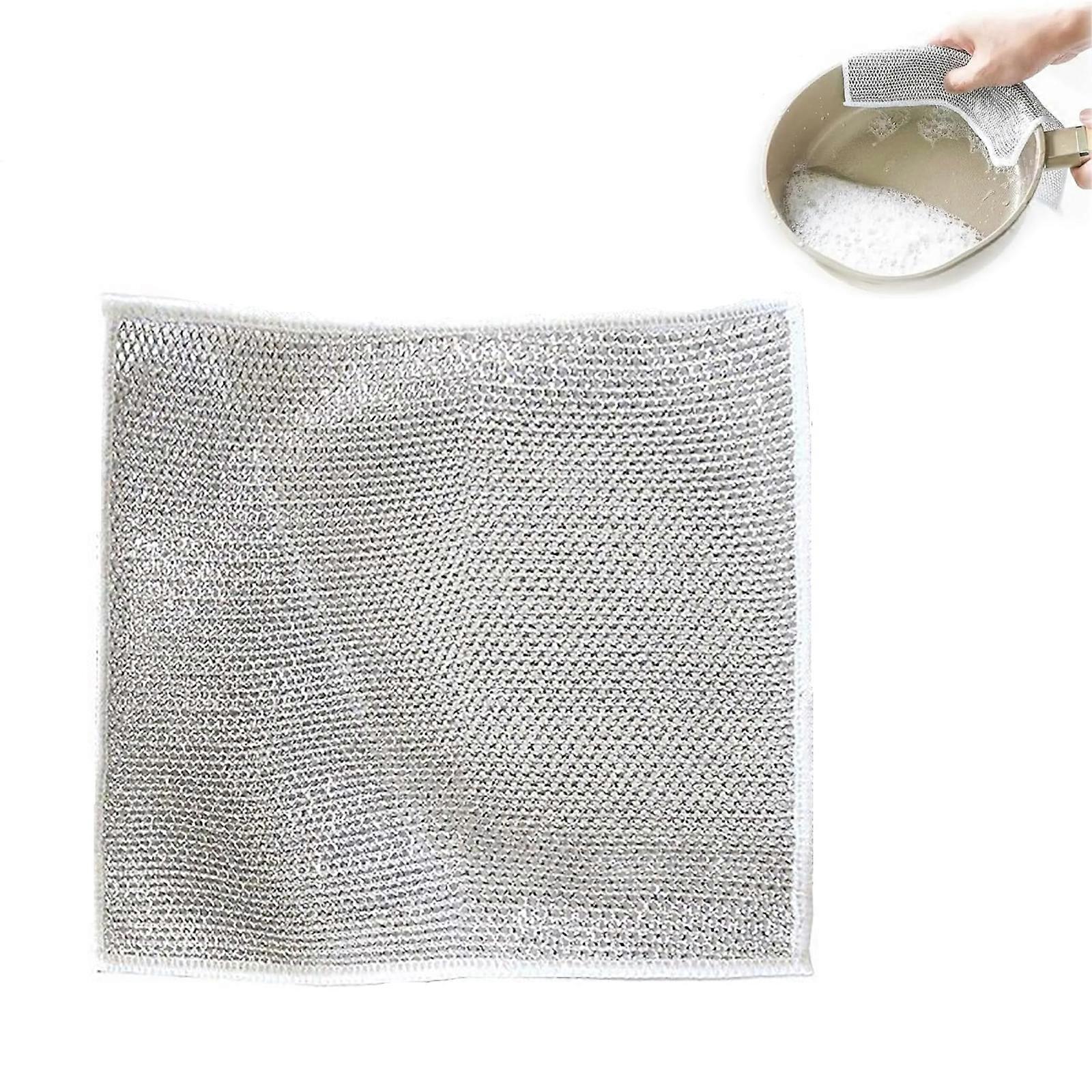 Panos de lavagem de louça de fio multiuso para molhados e secos, pano de lavagem de louça de arame 1-10PCS