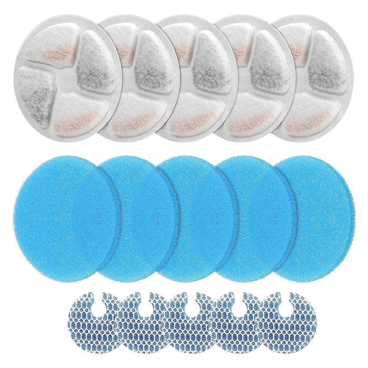 Cat Water Fountain Filters for 2L/67oz Round Stainless Steel Pet Water Fountain Triple Filtration R