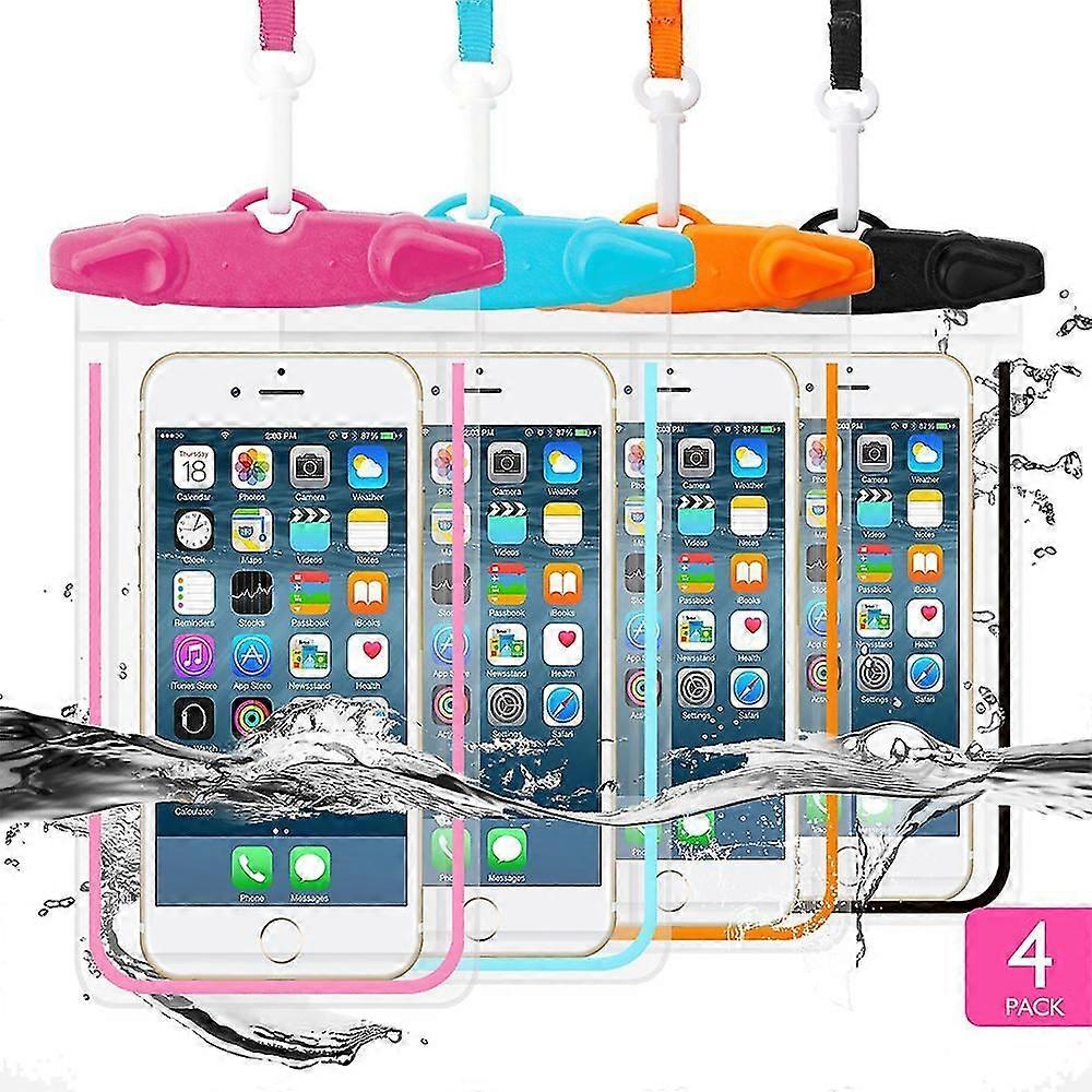 Universal Waterproof Case, 4 Pa Underwater Clear Phone Pouch Dry Case Compatible With Iphone 11 Pro Xs Max Xr X 8 8p Galaxy Pixel Up To 5.5", Dry Ba