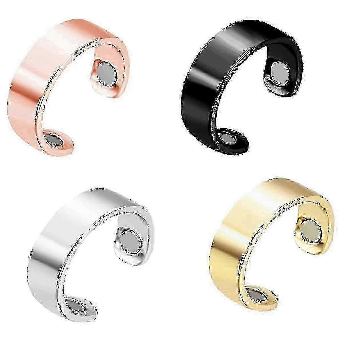 4-pack magnetiska ringar för lymfdränageterapi, justerbara magnetiska ringar för lymfdränageterapi