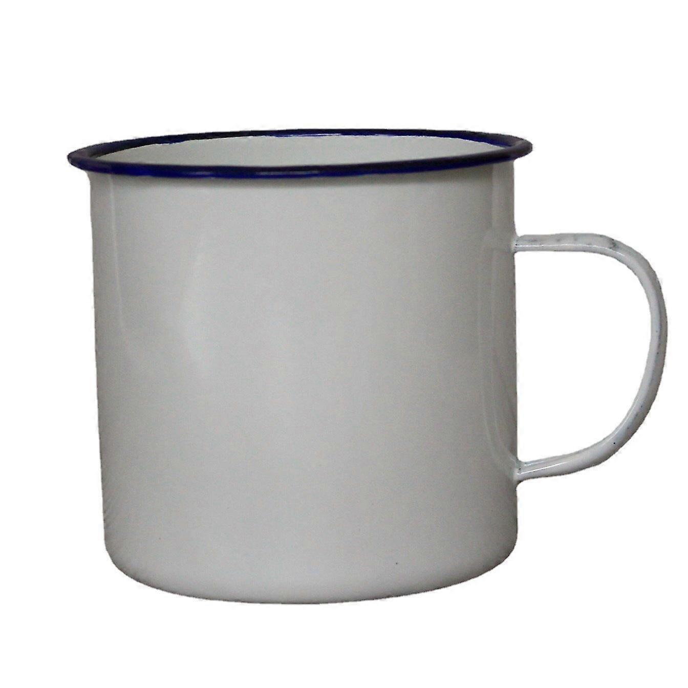 Zománchenger sűrített tiszta fehér bögre 6-12cm régimódi nosztalgikus retro zománc vas csésze teahenger irodába és háztartásba