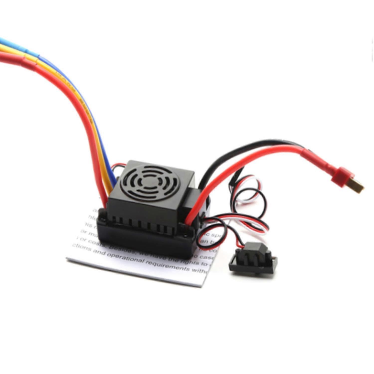 60A Brushless ESC with Cooling Fan High Power BEC T Plug Electronic Speed Controller for 1/10 RC Car