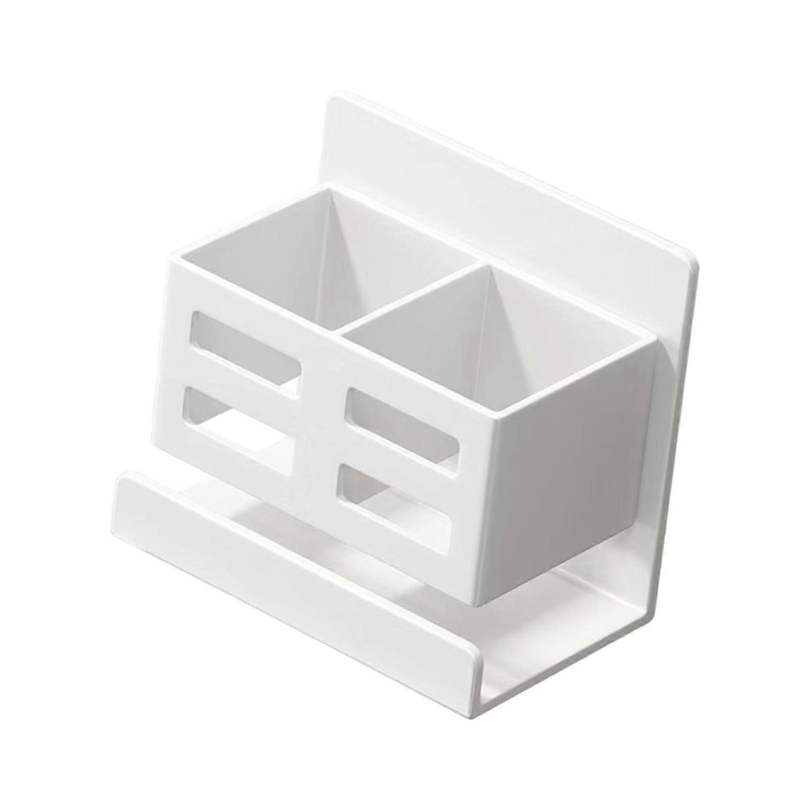 वॉल माउंटेड टूथब्रश होल्डर टूथपेस्ट शेल्फ फॉर वॉशरूम होटल डॉर्मिटरी व्हाइट