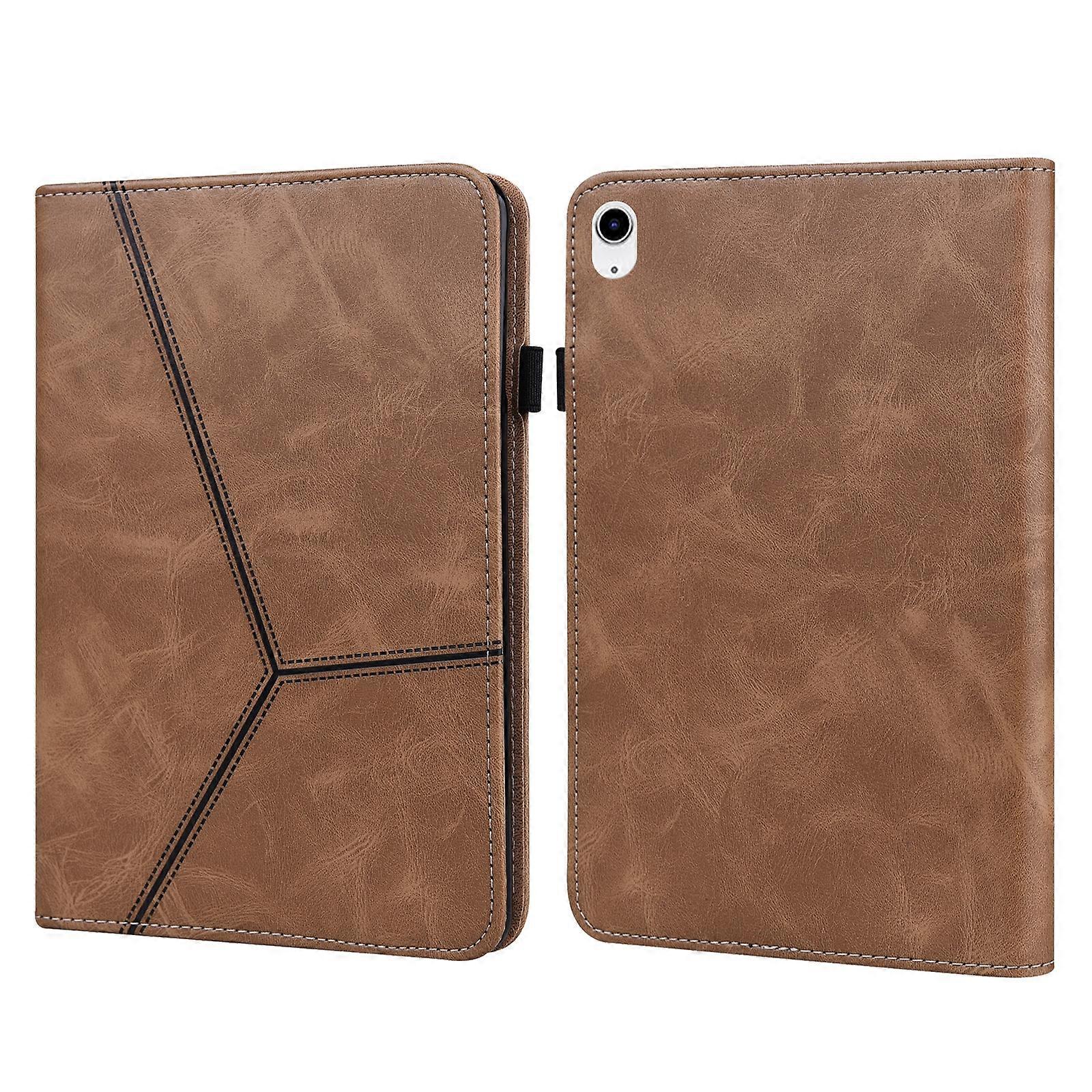 لجهاز iPad 2025/2022 جراب تابلت جلدي مخطط منقوش بلون خالص لجهاز iPad 10th Gen 10.9 2022