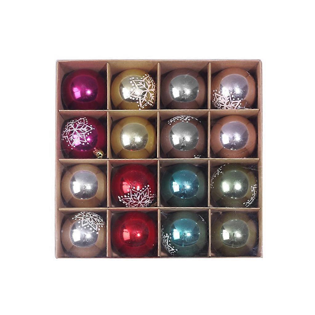 16pcs 6cm Christmas Balls Shatterproof Hanging Xmas Tree Ornaments Wedding Party