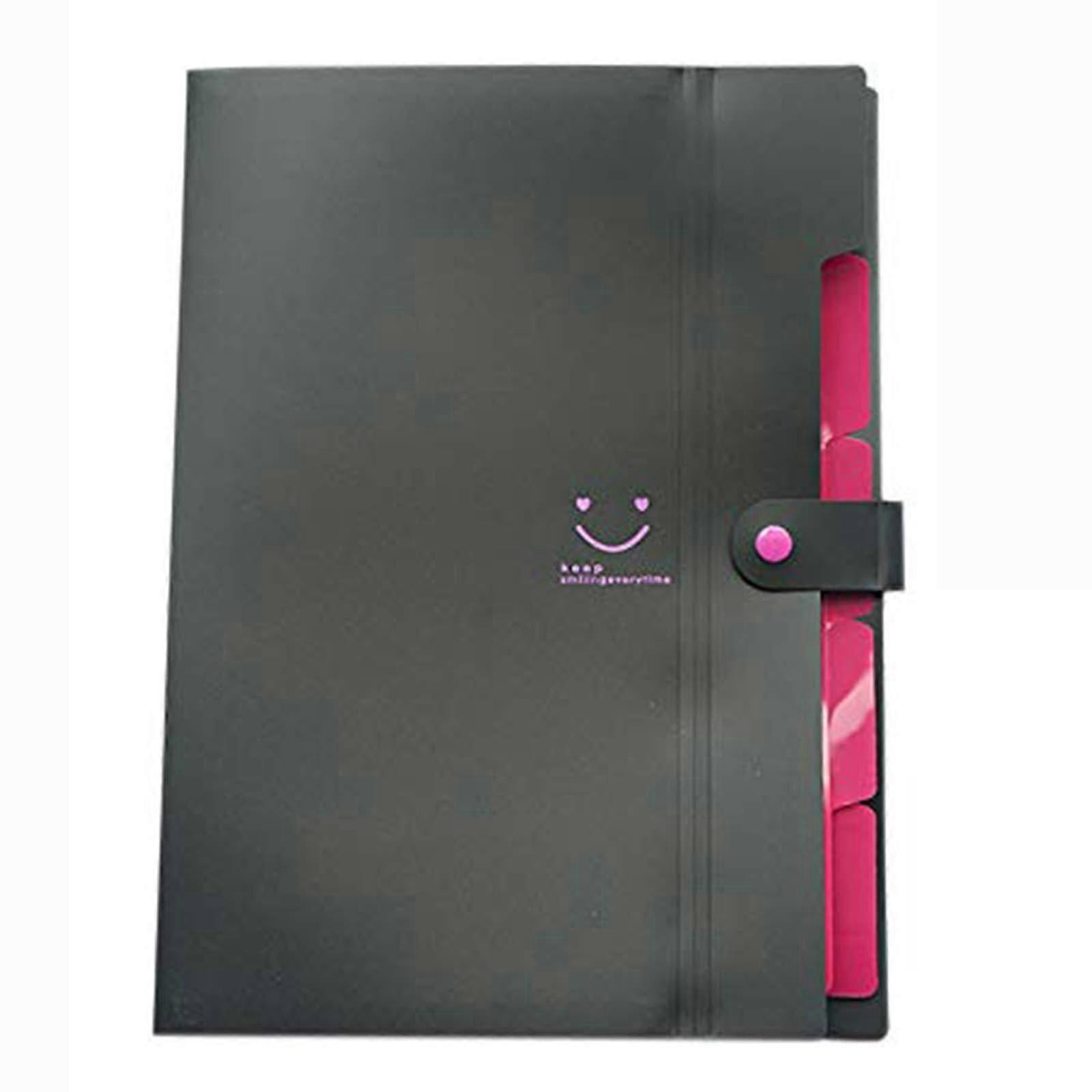 Expandable Plastic Folder With 5 Pockets