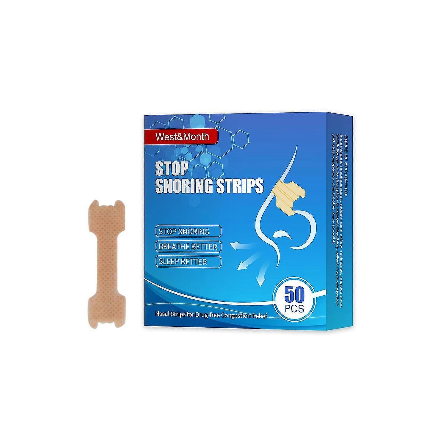 West&Month 50PCS Nose Nasal Strips to Reduce Snoring Anti-snoring and Relieve Nose Congestion