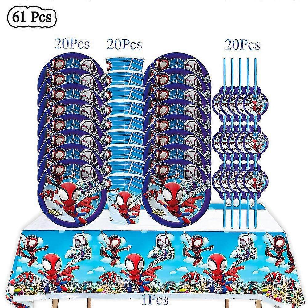 Kids Birthday Gift Bags Spider-Man Theme Party Supplies Paper Plate Cup Plates Napkin Baby Shower Disposable Tableware Set