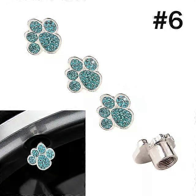 4Pcs/Set Car Wheel Tyre Stem Air Caps Paw Diamond Dust-proof Caps Handmade Rhinestone Car Tire Valve Caps MAXP