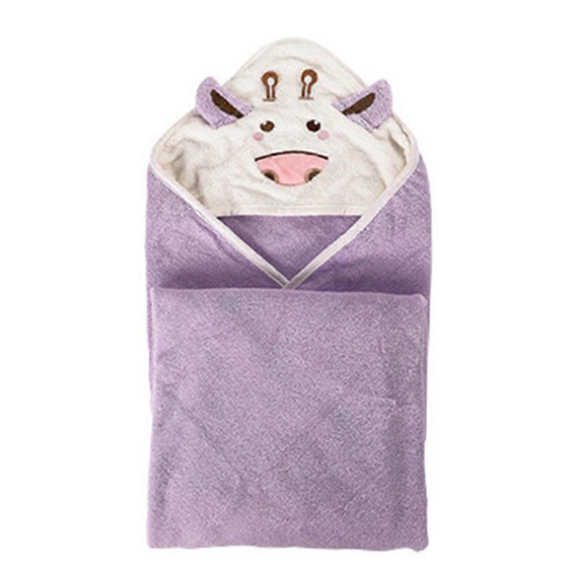 Unisex Dětská osuška s kapucí, polyester s pocitem mraku super absorpční společník do koupání pro 1-6 let, sloní design