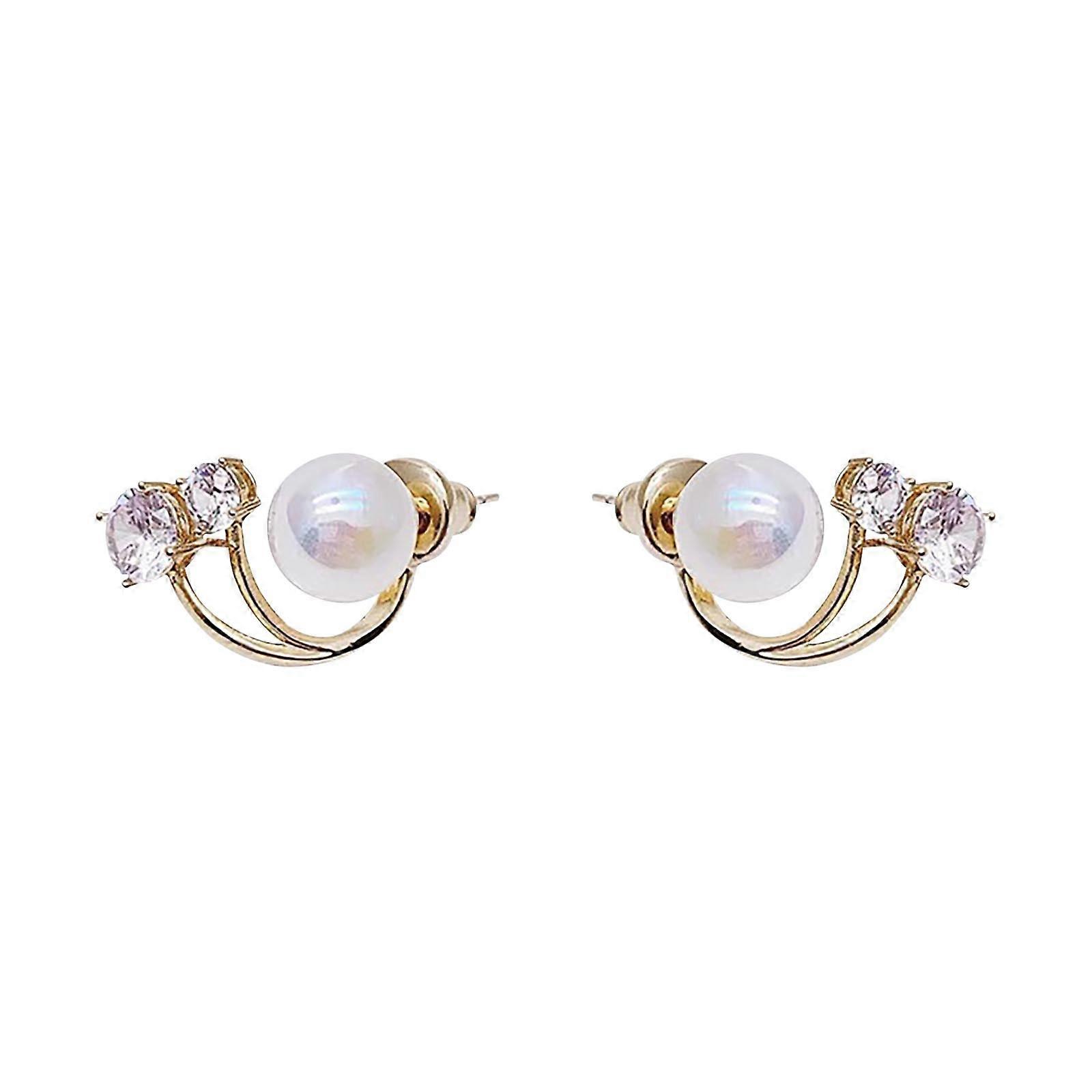 Pince à cheveux sans trou d’oreille Boucles d’oreille Clous d’oreille en métal Multicouche Diamant incrusté C en forme de Detumescence Boucles d’oreilles