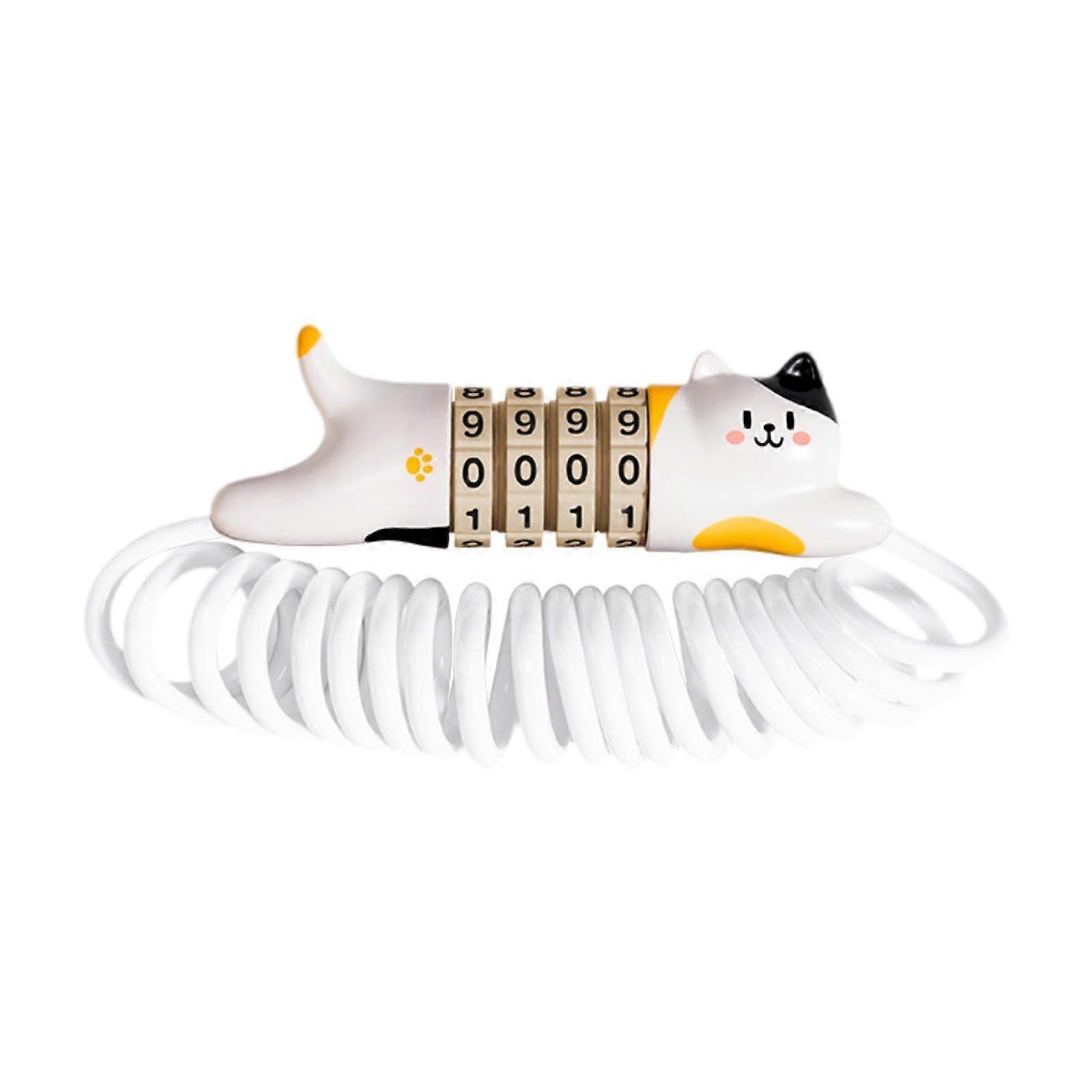 Motorcycle Helmet Lock 4 Digit Resettable for Bicycle Motorbike Luggage White